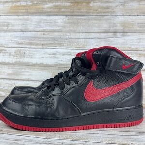 Nike Air Force 1 Black and Red Sneakers